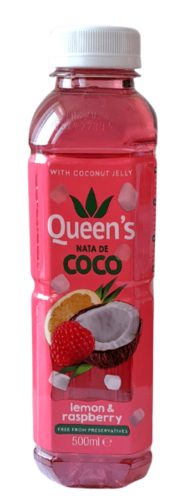 QUEEN Nata de Coco üdítőital Citrom és Málna 500ml (DRS)