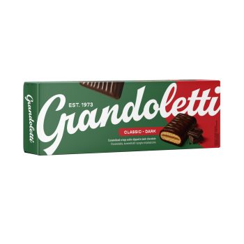   Grandoletti Classic Dark étcsokoládés, karamellizált ropogós ostyalapocska 100g 16db