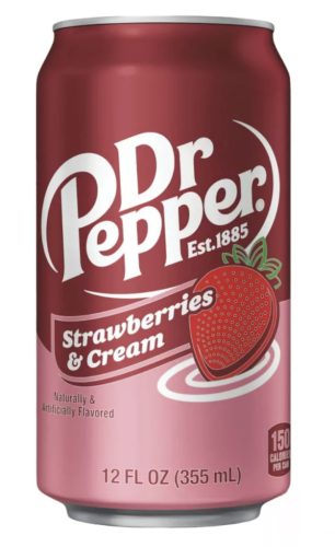 Dr. Pepper Strawberries and Cream ízű üdítőital 355ml (DRS) új