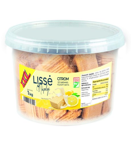 Lissé Citrom ízű krémmel töltött ostya 1 kg (vödrös)