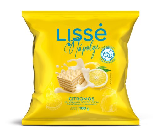 Lissé HCN Töltött Ostya Citromos ízű 180g (Hozzáadott cukrot nem tartalmaz!)