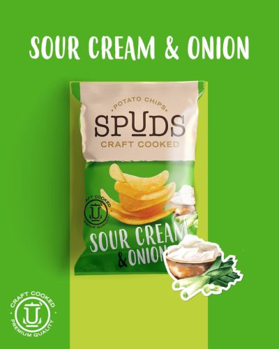 Spuds "Sour cream and onion" hagymás-tejfölös ízű burgonyachips 105g