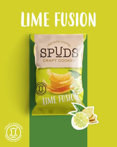 Spuds "Lime fusion" lime-gyömbér ízű burgonyachips 105g
