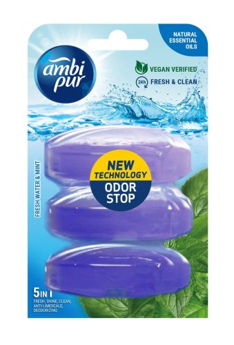 Ambipur wc gél utántöltő 3x55ml water & mint