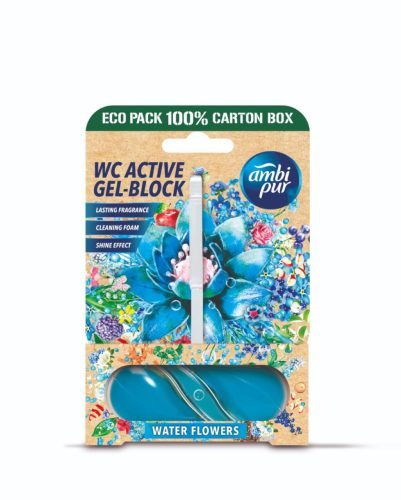 Ambipur aktív wc gél block 45g water flowers