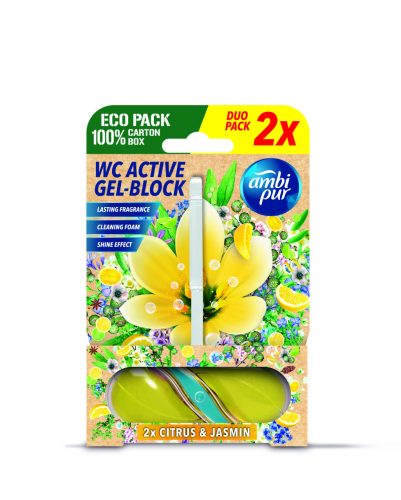 Ambipur aktív wc gél block 2x45g lemon&jasmin