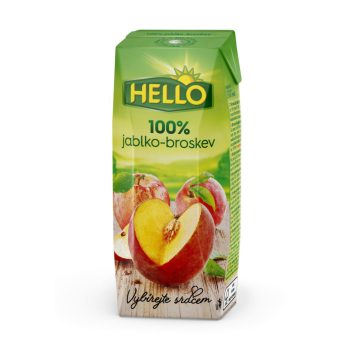 Hello 100% Alma-Őszibarack (szívószálas) 250 ml