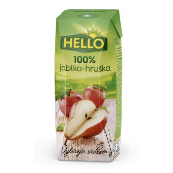 Hello 100%Alma-Körte (szívószálas) 250 ml
