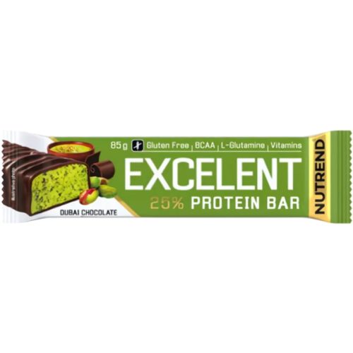 NUTREND EXC. Fehérjeszelet dubai csoki 85g