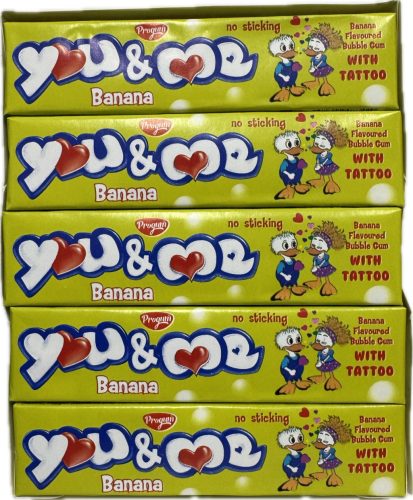 You&Me Banán ízű rágógumi tetoválóval 18g
