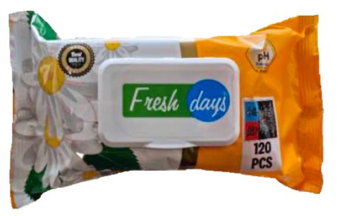 Fresh Day nedves törlőkendő 120 lapos rózsa illatú